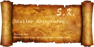 Stoller Krisztofer névjegykártya